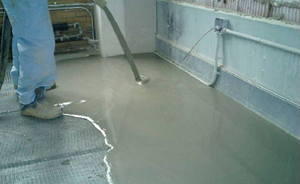 One of the benefits of poured underlayment is that it spreads like butter.