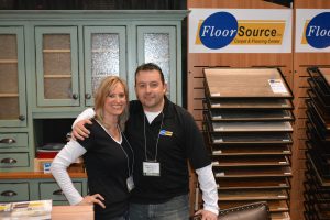 Danielle Corcoran and Geoff Taylor work a home show to connect with new customers. 