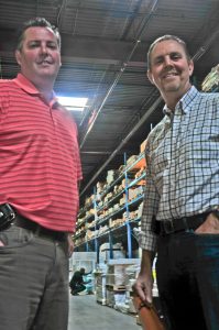 Marcus Stone, (left) with Grant Heggie. They say stocking large amounts of inventory is essential to meet dealer needs for fast and local availability.