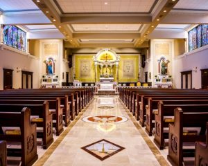 Winner in 2016 for Commercial Stone Design was the St. Wenceslaus Church project designed by Creative Edge Master Shop.