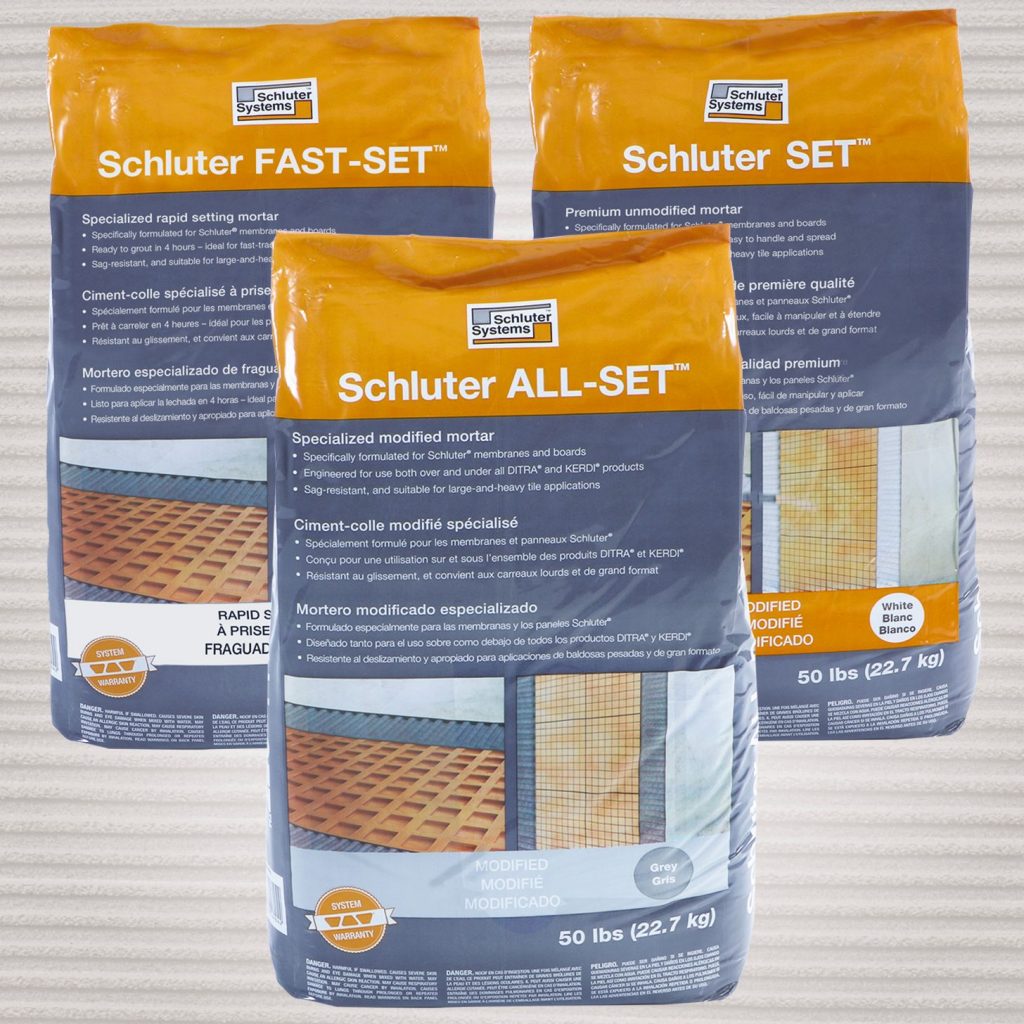 Thinset mortars for tile, board and membrane applications Coverings