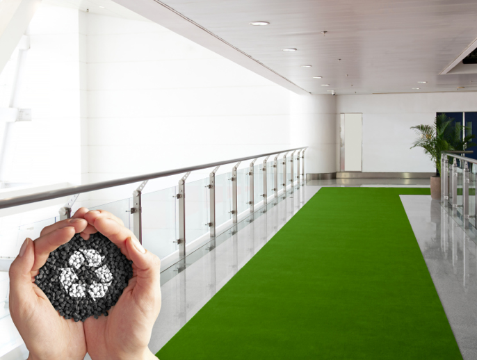 Recyclable carpet for event sites Coverings